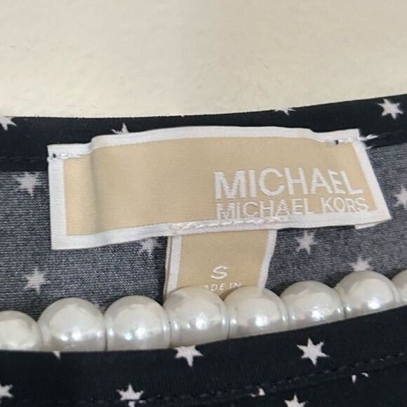 MICHAEL Michael Kors Black Twist Front Star Print Dress SIZE SMALL - Picture 4 of 5